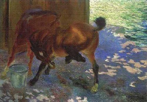 Paul-Albert Besnard Horses bitten by flies